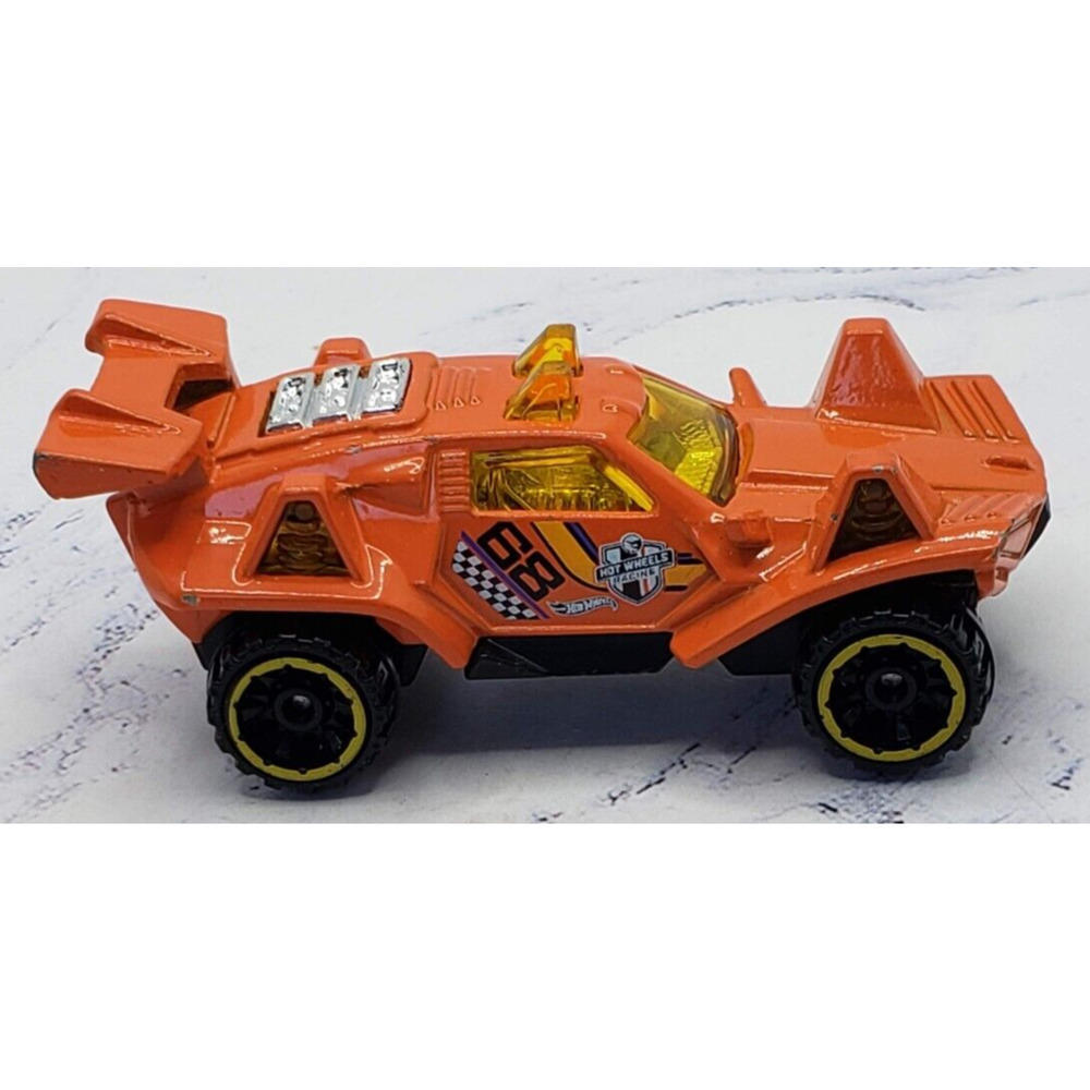 Hot Wheels 2014 Racing Orange Quicksand Car With Off-road 6 Spoke Wheels
